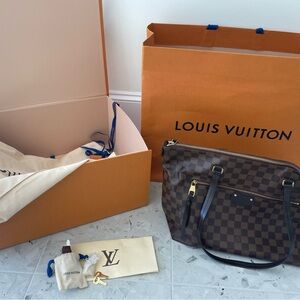 Louis Vuitton Iena MM, Damier Ebene Coated Canvas